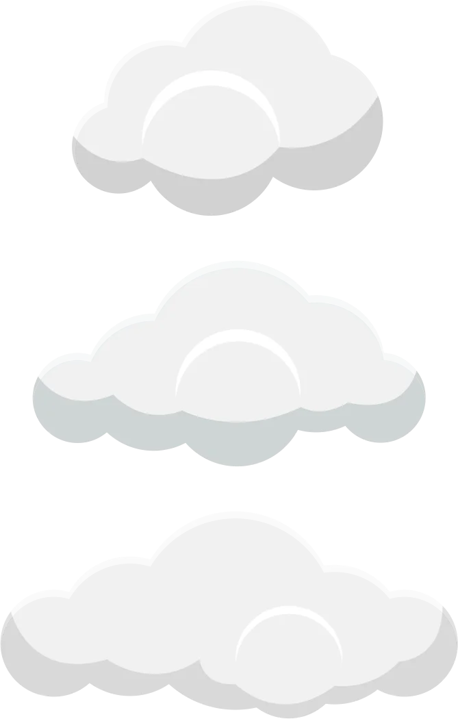 Três nuvens vetoriais do cenário